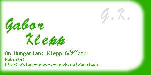 gabor klepp business card
